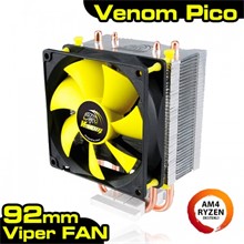 Akasa Venom Pico Intel 775/1155/1156/1150/1151 AM2/AM2+/AM3/AM3+/AM4 Uyumlu işlemci Soğutucu (RYZEN Destekli) - 1