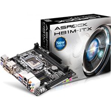 Asrock H81M-ITX LGA1150 DDR3 SATA3 USB3 Mini-ITX Anakart - 1