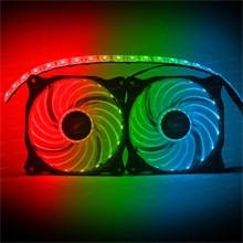 Dark Ultra Bright RGB Multi LED Fan ve Şerit Kit (2x120mm Fan ve 35cm LED Şerit) - 1