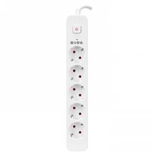 S-LINK SPG501S, 5 Soket, Akım Korumalı Priz, 1.5Mt Kablo, 750 Joule (Beyaz) %100 Bakır