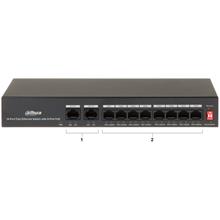 DAHUA PFS3010-8ET-65, 8 Port, MegaBit, PoE 65W, 2 Port Uplink, Yönetilemez, Masaüstü Switch