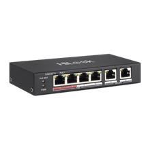 HILOOK NS-0106P-35(B), 4 Port, Megabit, PoE 60W, 2 Port Megabit Uplink, Long Range 250Metre, Yönetilemez, Masaüstü Switch