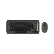 LOGITECH POP ICON COMBO, Siyah-Yeşil, 920-013075, Kablosuz, Türkçe Q, Klavye Mouse Set