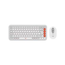 LOGITECH POP ICON COMBO, Beyaz-Turuncu, 920-013076, Kablosuz, Türkçe Q, Klavye Mouse Set