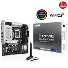 ASUS PRIME B860M-A WI-FI, 4xDDR5 2x M.2, HDMI, 2xDP, Wİ-Fİ 6E, Bluetooth v5.3, Type-C, Intel Core Ultra CPU(Seri 2), LGA1851 Soket Anakart