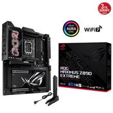 ASUS ROG MAXIMUS Z890 EXTREME, 8800MHz, 4xDDR5,  6x M.2, HDMI, 2xThunderbolt, 5xType-C, Wi-Fi 7, Bluetooth 5.4, Intel Core Ultra CPU(Seri 2), LGA1851 Soket, ARGB Gaming Anakart