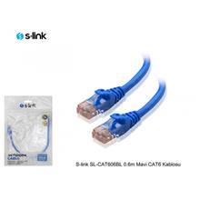 S-LINK SL-CAT606BL CAT6 Patch 60CM Kablo (Mavi)