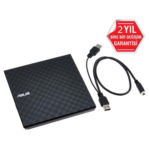 ASUS SDRW-08D2S-U Lite, Usb 2.0, External, Siyah, Slim, Optik Okuyucu/Yazıcı