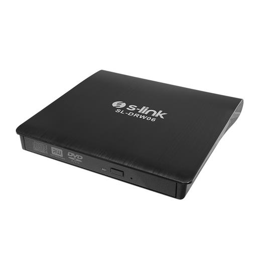 S-LINK SL-DRW06, USB 3.0, External, Siyah, Slim, CD-R/DVD-R/RW Optik Okuyucu/Yazıcı
