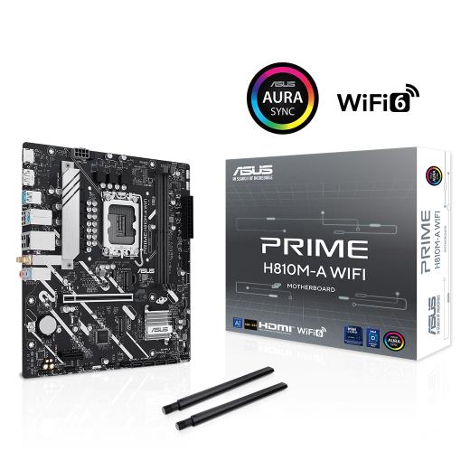 ASUS PRIME H810M-A WIFI, 2xDDR5, 2x M.2, HDMI, DP, Wi-Fi 6, Bluetooth 5.3, Intel Core Ultra CPU(Seri 2), LGA1851 Soket, ATX Anakart