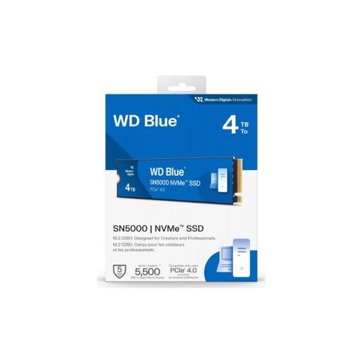 WD Blue SN5000, WDS400T4B0E, 4TB, 5500/5000, Gen4, NVMe PCIe M.2 2280,  SSD