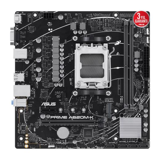 ASUS PRIME A620M-K, 2xDDR5, 1x M.2, D-SUB, HDMI, AM5 Soket Anakart