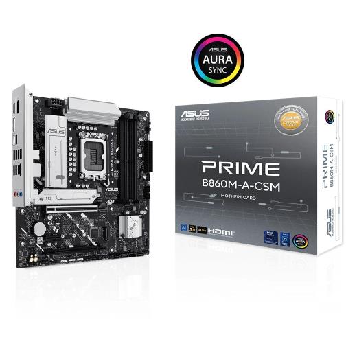 ASUS PRIME B860M-A-CSM, 8666MHz, 4xDDR5 2xM.2, HDMI, 2xDP, Type-C, Intel Core Ultra CPU(Seri 2), LGA1851 Soket Anakart