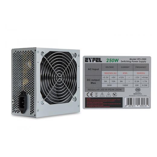 EYFEL EFS-2500, 250W Peak, 12cm Fan, ATX, Power Supply (PSU)