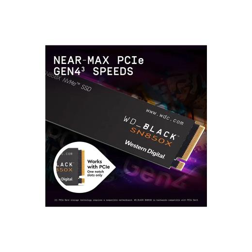 WD Black SN850X, WDS100T2X0E, 1TB, 7300/6300, Gen4,  NVMe PCIe M.2 2280,  SSD