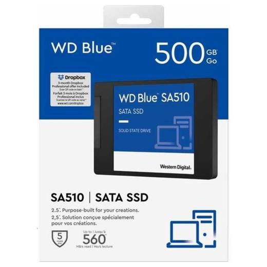 WD Blue SA510, WDS500G3B0A, 500GB, 560/510, 3D NAND, 2,5" SATA, SSD