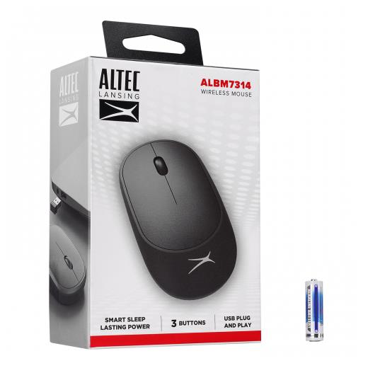 Altec Lansing ALBM7314, Siyah, 2.4GHz USB,  1200DPI, Kablosuz Optik Mouse