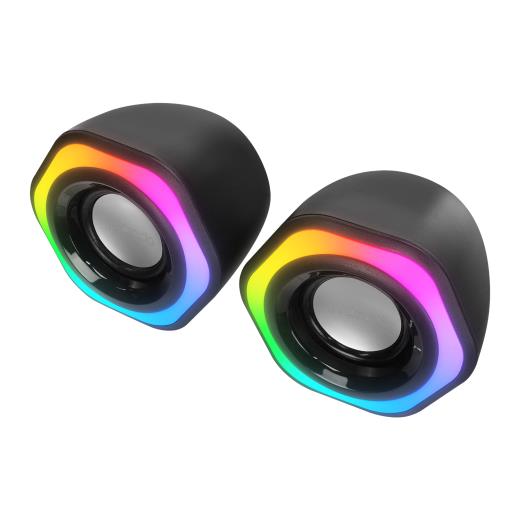 MIKADO MD-176, 6W, 1+1, Masaüstü, RGB Aydınlatma, USB, Siyah Kasa, Speaker