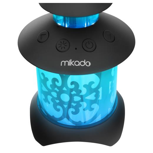 MIKADO MD-20BT, 5W, Masaüstü, Gece Lambası LED Işıklı, 1200mAh, Bluetooth Speaker (Siyah)