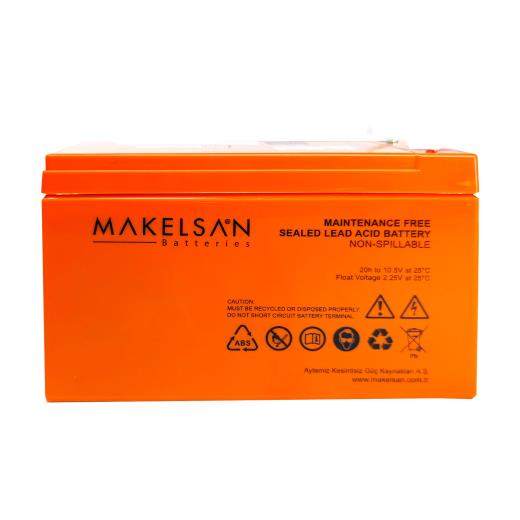 MAKELSAN 12V 9Ah, Bakımsız, Kuru Akü. UPS için Uygundur.