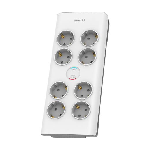 PHILIPS SPN7080WA/62, 8 Soket, Akım Korumalı Priz, 900 Joules, 2Mt Örgülü Kablo, (Beyaz)