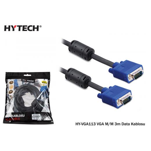 HYTECH HY-VGA113, 15Pin, İki Ucu Erkek, 3mt, VGA Kablosu