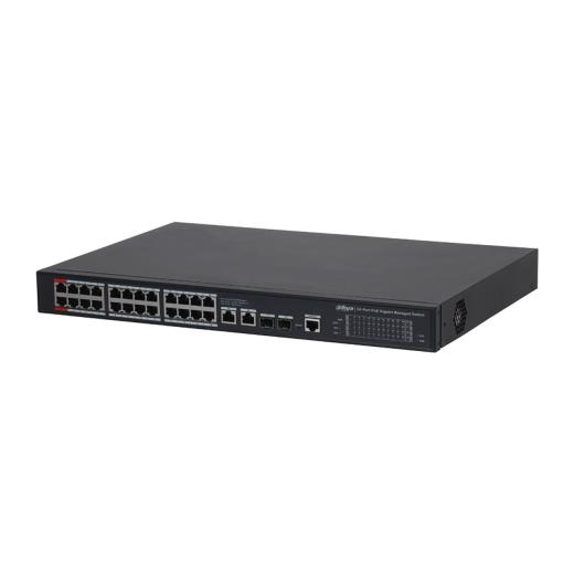 DAHUA S4228-24GT-360, 24 Port, Gigabit, PoE 365W, 2 Port GigaBit Uplink, 2 Port Gigabit Combo SFP,  Longe Range 250Mt, Cloud Yönetilebilir, Switch