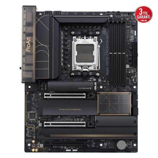 ASUS PROART X870E-CREATOR WIFI, 4xDDR5, 4xM.2, HDMI, DP, Type-C, PCIe 5.0, Wi-Fi 7, Bluetooth v5.4, AM5 Soket GAMING Anakart