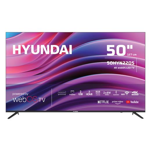 HYUNDAI 50HYN2205, 50" 127cm, 4K Ultra HD, Dahili Wi-Fi, Dahili Uydu Alıcılı, Smart Led Televizyon