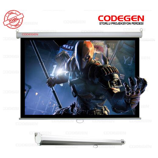 Codegen AX-24 STORLU PROJEKSİYON PERDESİ 240x200 (Arkası Siyah Fonlu - Duvar/Tavan Asılabilir)