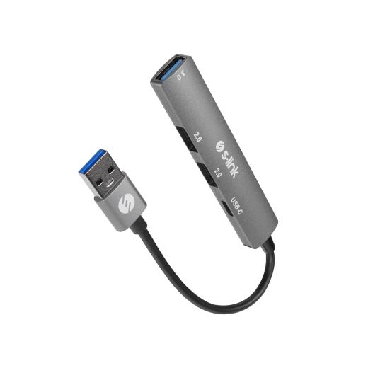 S-LINK SW-U322, USB3.0 to 2xUSB 2.0, 1xUSB3.0, 1xType-C, Metal, USB HUB