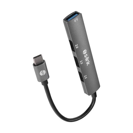 S-LINK SW-U324, Type-C to 3xUSB 2.0, 1xUSB3.0, Metal, USB HUB