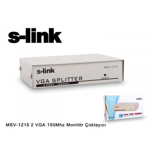 S-Link MSV-1215, 2xVGA, D-Sub Monitör Çoklayıcı, 150Mhz (1PC-2Monitör)