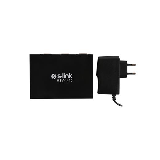 S-Link MSV-1415, 4xVGA, D-Sub Monitör Çoklayıcı, 150Mhz (1PC-4Monitör)