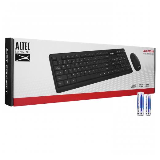 Altec Lansing ALBC6314, Siyah, Türkçe Q, Kablosuz, Klavye Mouse Set