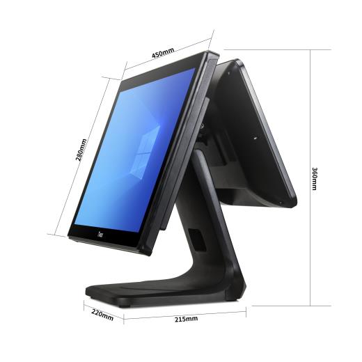 Tiwox TP-7610-D, Intel i7 10.Nesil, 18.5" Ekran,  8GB Ram, 128GB M.2 SSD, Endüstriyel, Dokunmatik Pos PC (çift ekran)