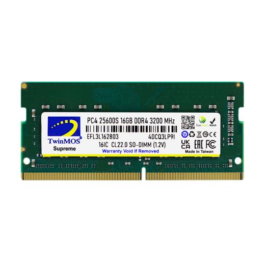 TwinMOS MDD416GB3200N, 16GB, DDR4, 3200MHz, 1.2V Notebook Ram