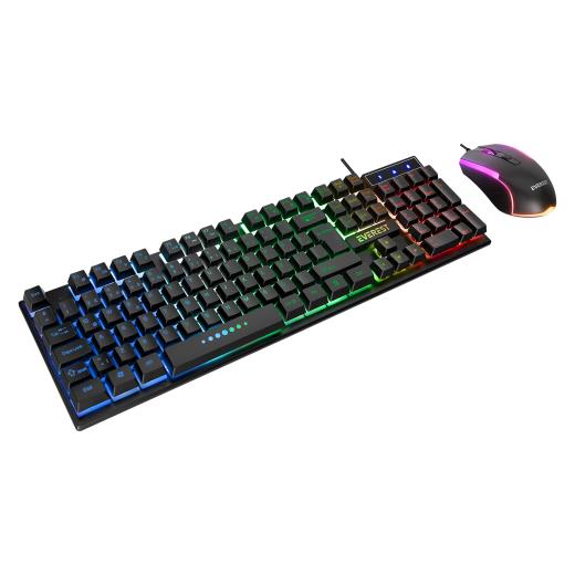 EVEREST KM-198, Luminax, Rainbow Işıklı, Türkçe Q, USB Kablolu, Gaming, Klavye Mouse Set
