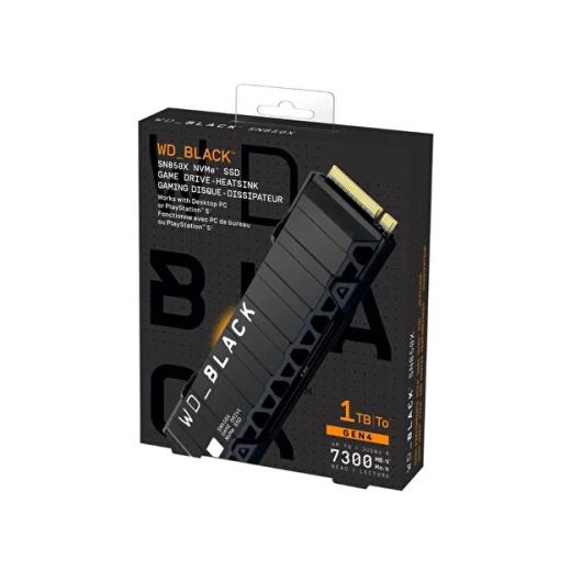 WD Black SN850X, WDS100T2XHE, 1TB, 7300/6600, Gen4, Soğutuculu, NVMe PCIe M.2 2280,  SSD