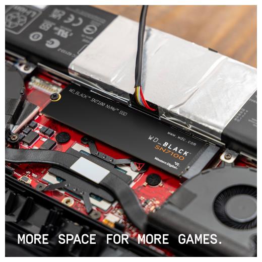 WD Black SN7100, WDS100T4X0E, 1TB, 7250/6900, Gen4, NVMe PCIe M.2 2280,  SSD