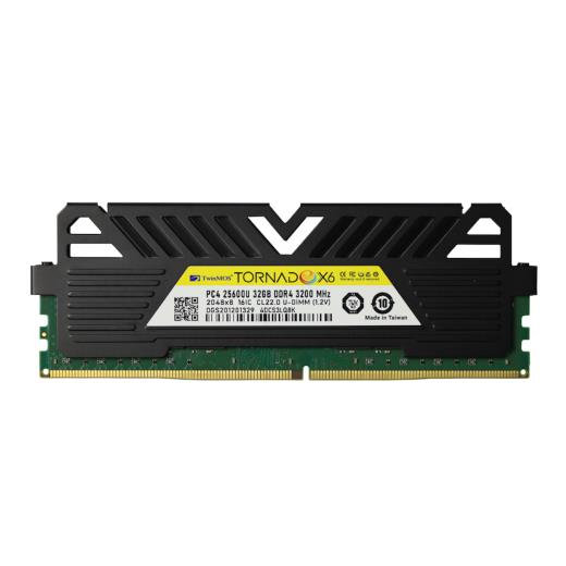 TwinMOS TMMDD432GB3200DKBX6, 32GB, DDR4, 3200MHz, 1.2V, TornadoX6, Desktop Ram (Soğutuculu)
