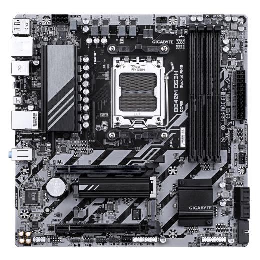 GIGABYTE B840M DS3H, 4xDDR5, 2xM.2, 2xDP, HDMI, Type-C, AM5 Soket GAMING Anakart