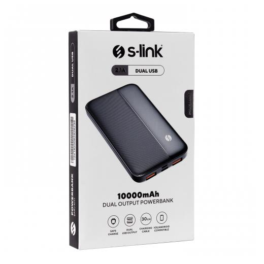 S-LINK IP-G10N, Siyah, 10.000mAh, 2xUSB, 1xMicro USB, 1xType-C, 4 LED Göstergeli, PowerBank