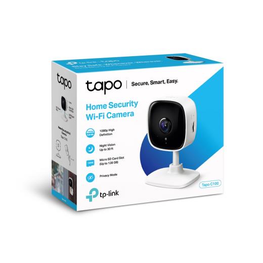 TP-LINK Tapo C100, Bebek/Ev Güvenlik Kamerası, WiFi, 1080P, 20Mt Gece Görüşü, Hareket algılama, Ses ve Işık Alarmı, İki Yönlü Ses