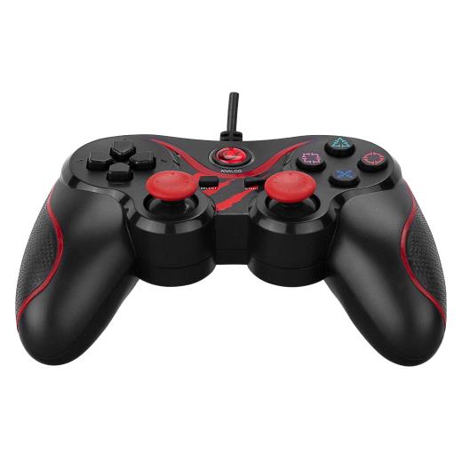 RAMPAGE SG-R601, Kırmızı, PC/PS3, 1.8mt Kablolu, Çift Titreşimli, GAMEPAD