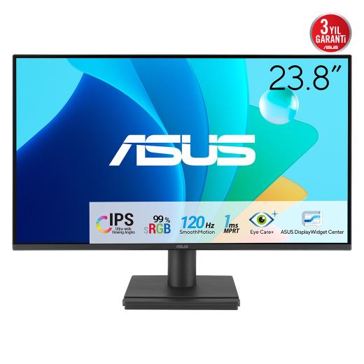 ASUS VA249HG 23,8" 1ms, 120Hz, Full HD, HDMI, VGA, IPS LED, Çerçevesiz Tasarım, Düşük Mavi Işık, FreeSync Kurumsal Monitör