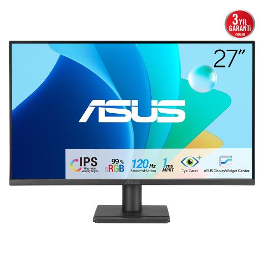 ASUS VA279HG 27" 1ms, 120Hz, Full HD, HDMI, VGA, IPS LED, Çerçevesiz Tasarım, Düşük Mavi Işık, FreeSync Kurumsal Monitör