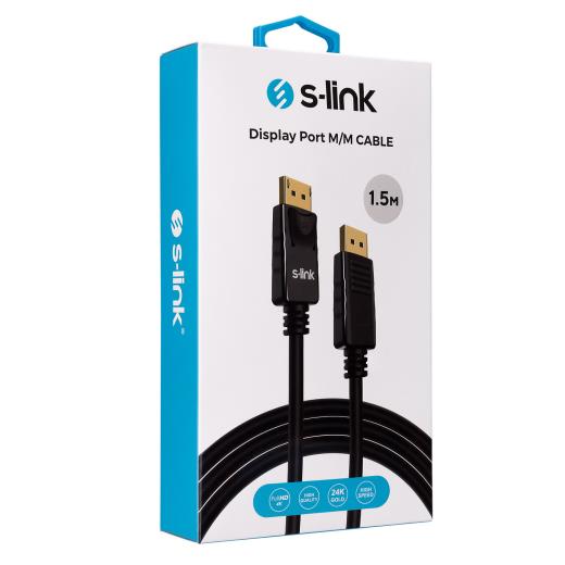 S-LINK SLX-460, Display Port (DP) Kablo, İki ucu Erkek, 1.5 Metre
