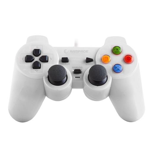 RAMPAGE SG-R602, Beyaz, PC/PS3, 1.8mt Kablolu, Çift Titreşimli, GAMEPAD
