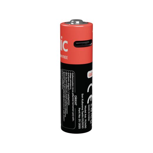 ASONIC PL1400, AA, Şarjlı Pil, 1.5Volt, 1400mAh/2600mwh, Type-C ile Kolay Şarj,  2 li Paket (USB To Type-C Kablo Hediye)